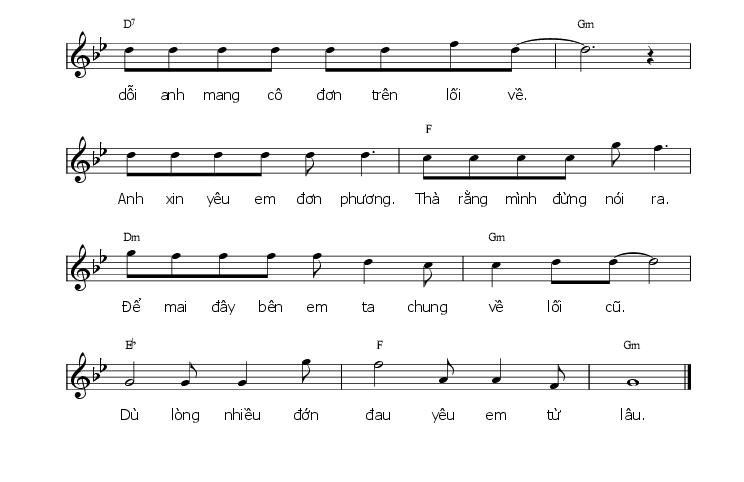 Sheet nhạc Tình Đơn Phương 2